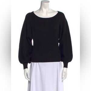 NWT L'Academie Wool Scoop Neck Black Sweater- Small